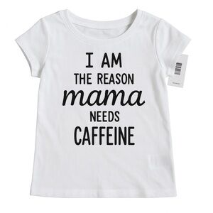 The Children's Place White Tee with Fun Black Print